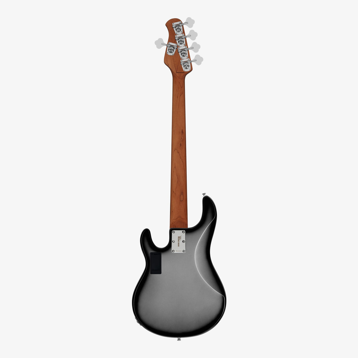 Silver Burst Stingray 5 bass, back view