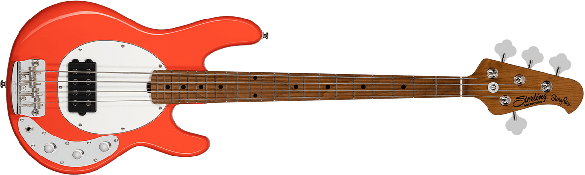 The StingRay Short Scale bass in Fiesta Red