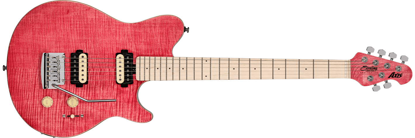 The Axis Flame Maple Guitar in Stain Pink